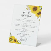 Menu Country Sunflower Wedding Drink Sign Reclamebord Met Voetstuk (Voorkant)