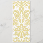 Menu Cream Gold Floral Damask Wedding (Achterkant)
