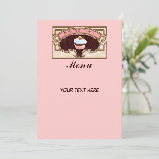 Menu Cupcake Confections Sign  Style (Staand voorkant)