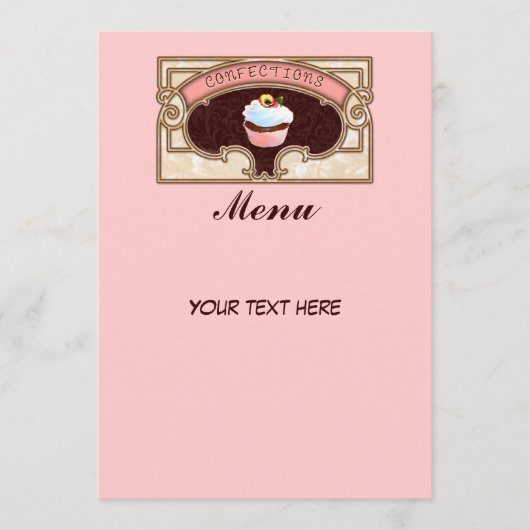 Menu Cupcake Confections Sign  Style (Voorkant)