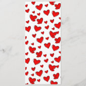 Menu Cute Red Hearts Valentijnsdag (Achterkant)