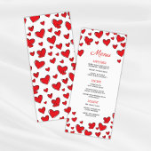 Menu Cute Red Hearts Valentijnsdag