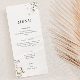 Menu Dainty Wildflower