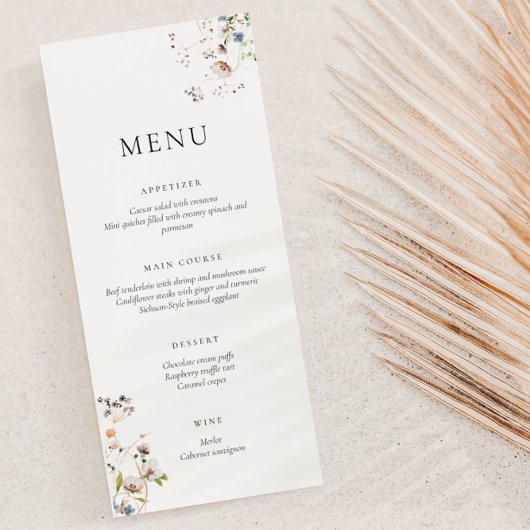 Menu Dainty Wildflower