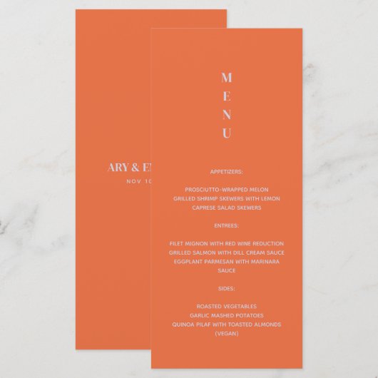 Menu Daisy Wedding (Voorkant / Achterkant)