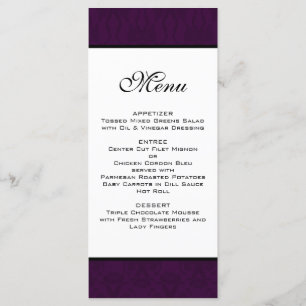 Menu Dak Plum Damask Wedding