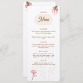 Menú de boda rosa y beige flores silvestres (Voorkant / Achterkant)