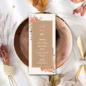 Menu Delicate Autumn Foliage Wedding