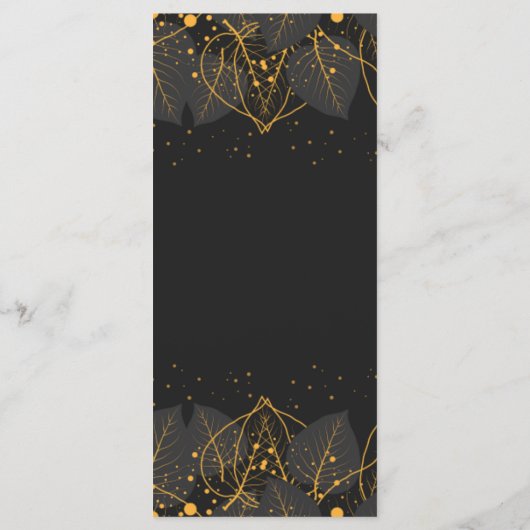 Menu Delicate Gold Leaves Wedding (Achterkant)