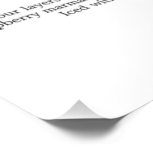 Menu dessert Kies uw grootte Foto Afdruk (Hoek)