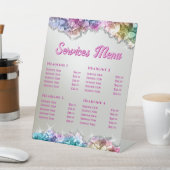 Menu Diensten voor iriserende kristallen Reclamebord Met Voetstuk (Insitu)