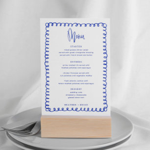 Menu Digitaal Frans Blue Wave Wedding Kaart