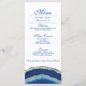 Menu Diner | Blue Agate bruiloft receptie (Voorkant)