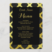 Menu Diner | Goud en zwart quatrefoil (Voorkant)