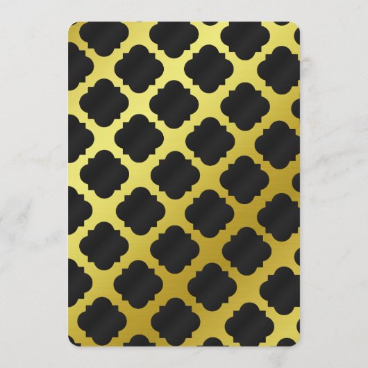 Menu Diner | Goud en zwart quatrefoil (Achterkant)