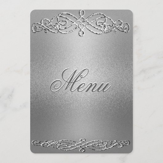 Menu Diner | Silver Shimmer Elegance (Achterkant)