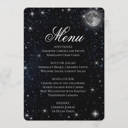 Menu Diner | STERRENNACHT (Voorkant)