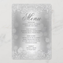 Menu Diner | Zilveren faux glitter