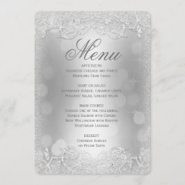 Menu Diner | Zilveren faux glitter