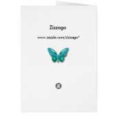 Menu Dinerkaart Zilver Teal Blauwe Vlinder (Achterkant)
