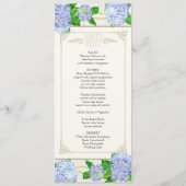 Menu Dinner - Blue Hydrangea Lace Floral Formal (Voorkant)