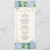 Menu Dinner - Blue Hydrangea Lace Floral Formal (Voorkant)