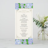 Menu Dinner - Blue Hydrangea Lace Floral Formal (Staand voorkant)