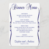 Menu Dinner | Elegant Blue (Voorkant)