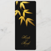 Menu Dinner Glam Bamboe Leaves Gold Foil | zwart (Achterkant)