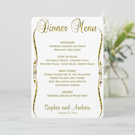 Menu Dinner | Glitter (Staand voorkant)