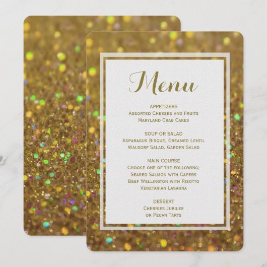 Menu Dinner | Glitter (Voorkant / Achterkant)