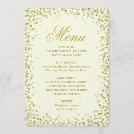 Menu Dinner | Glitter glitter voor goudConfetti (Voorkant)