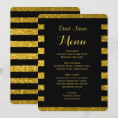 Menu Dinner | Goud en zwarte stropen (Voorkant / Achterkant)