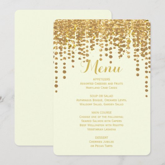 Menu Dinner | GoudConfetti (Voorkant / Achterkant)