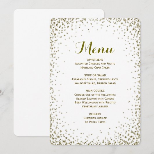 Menu Dinner | GoudConfetti (Voorkant / Achterkant)