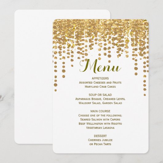 Menu Dinner | GoudConfetti (Voorkant / Achterkant)