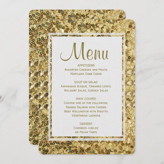 Menu Dinner | Goudharsen (Voorkant / Achterkant)