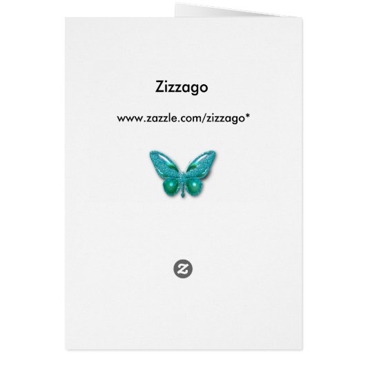 Menu Dinner Kaart Gold Blauwgroen Blue Butterfly (Achterkant)