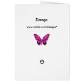 Menu Dinner Kaart Pink Butterfly Floral (Achterkant)