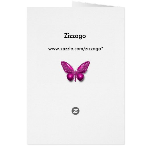 Menu Dinner Kaart Pink Butterfly Floral (Achterkant)