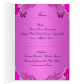 Menu Dinner Kaart Pink Butterfly Floral (Binnen (Rechts))