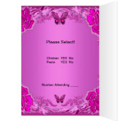 Menu Dinner Kaart Pink Butterfly Floral (Binnen (Links))