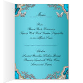 Menu Dinner Kaart Silver Blue Butterfly (Binnen (Rechts))