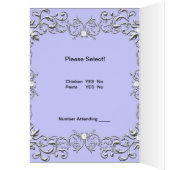 Menu Dinner Kaart Silver Blue Diamond (Binnen (Links))