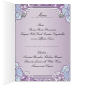 Menu Dinner Kaart Silver Lila Mauve Butterfly (Binnen (Rechts))