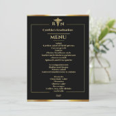 Menu Dinner van zwart-wit en Gold Medical Afstuder Kaart (Staand voorkant)