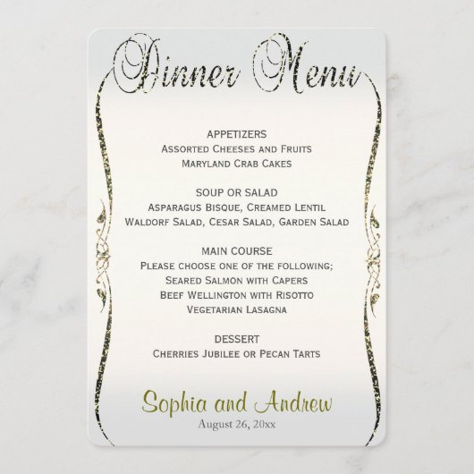 Menu Dinner | Zilver en goud (Voorkant)