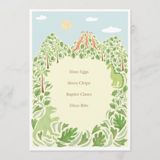 Menu Dino-Mite Party (Voorkant)