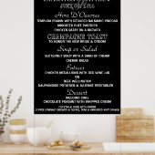 Menu DIY Black/white party Poster (Keuken)