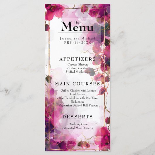 Menu & Drink Fuchsia Betovering: Waterverf (Voorkant)